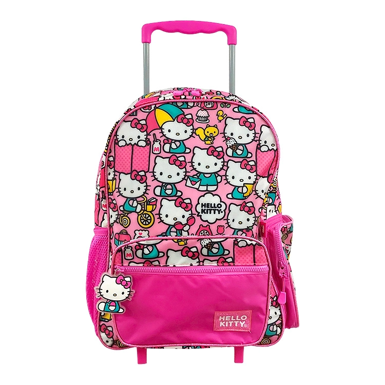 Mochila Escolar Wabro 2026 17" hello Kitty Gatitos con Carro Art.88073